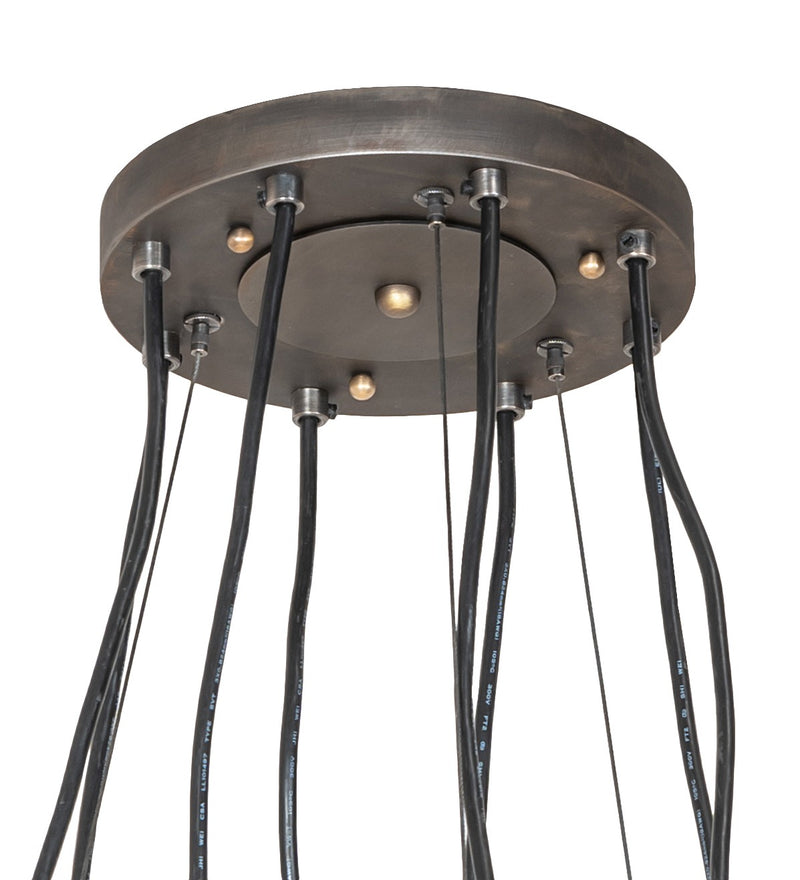 Meyda Tiffany 259040 Eight Light Pendant, Blackened Steel