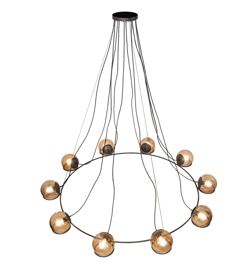 Meyda Tiffany 259041 Ten Light Pendant, Blackened Steel