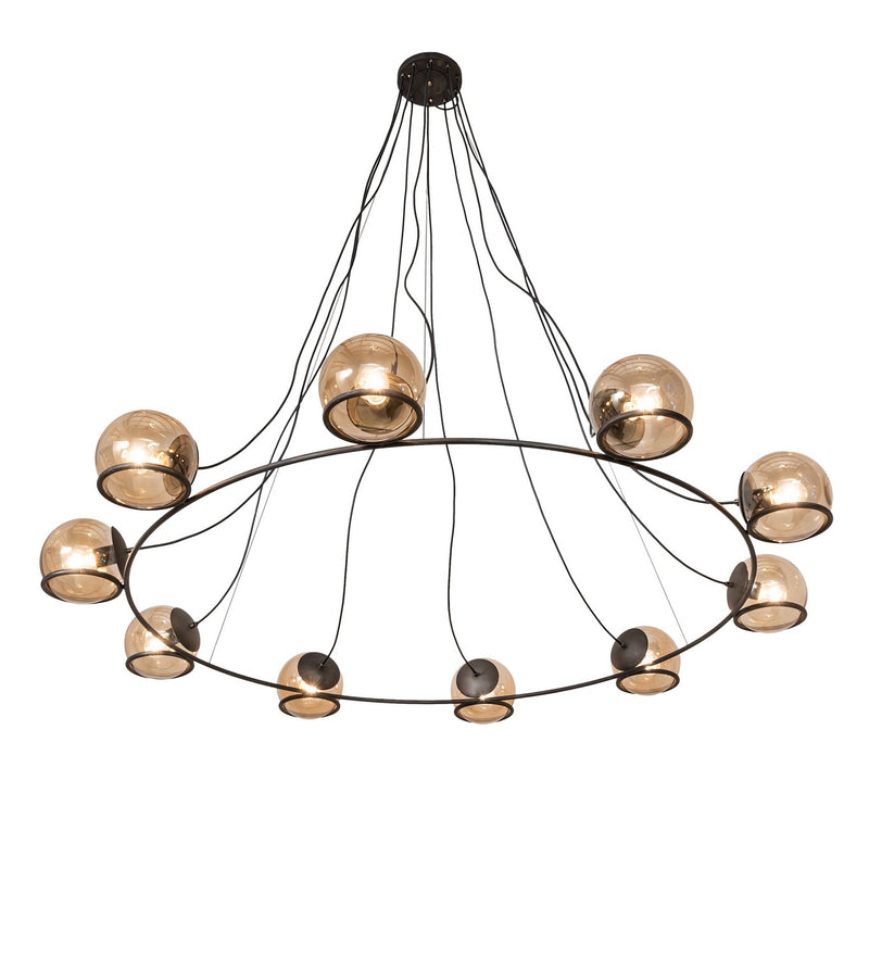 Meyda Tiffany 259041 Ten Light Pendant, Blackened Steel