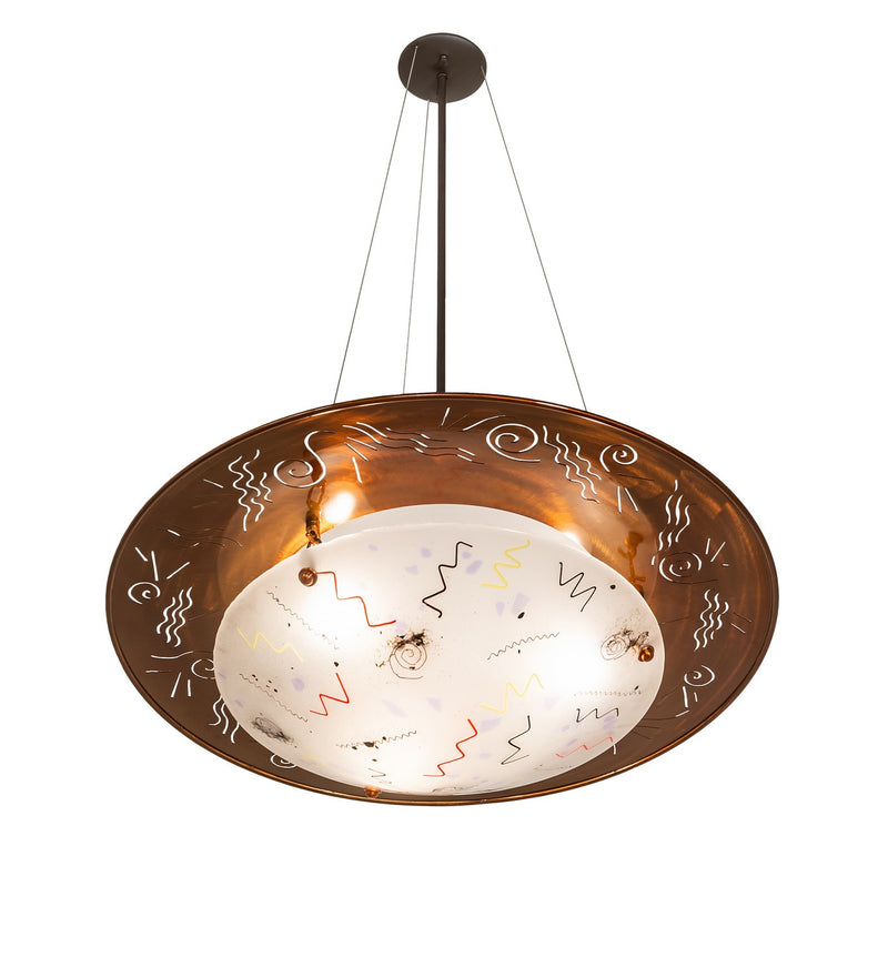 Meyda Tiffany 259617 Three Light Pendant, Oil Rubbed Bronze & Transparent Copper