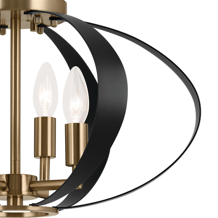 Kichler 52588CPZ Four Light Flush Mount, Champagne Bronze