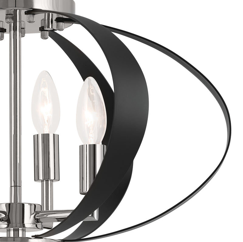 Kichler 52588PN Four Light Flush Mount, Polished Nickel