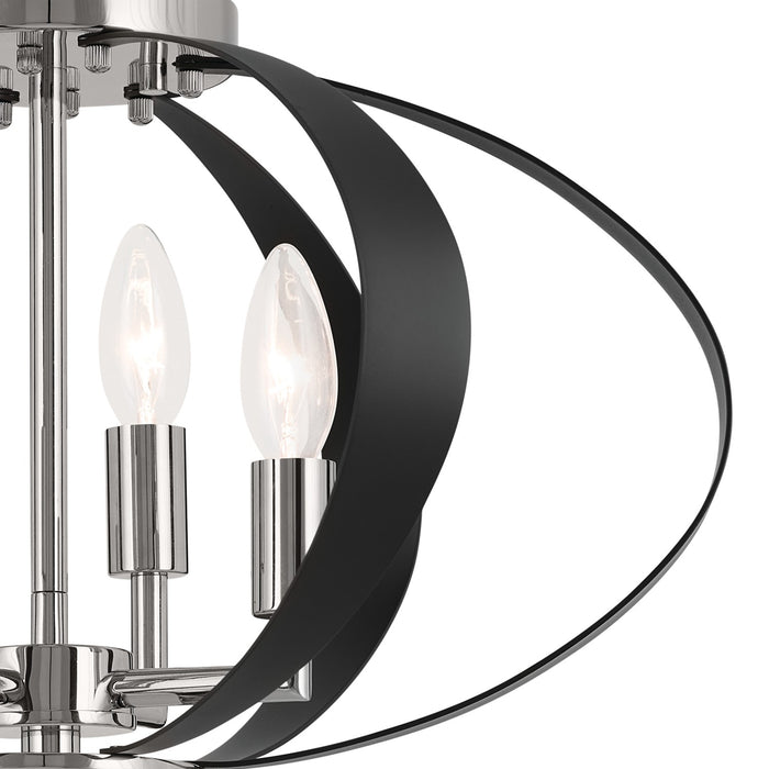 Kichler 52588PN Four Light Flush Mount, Polished Nickel