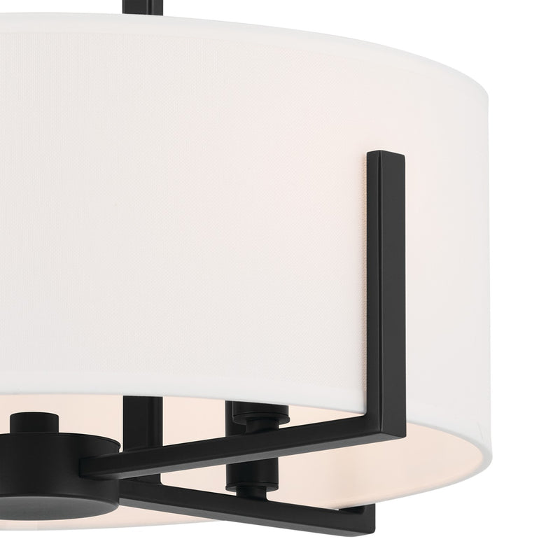 Kichler 52591BK Four Light Pendant/Semi Flush, Black