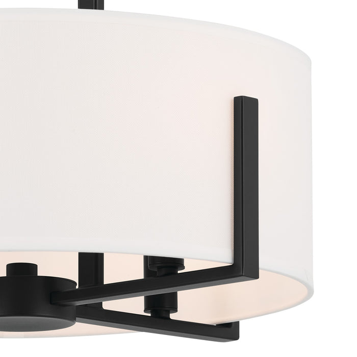 Kichler 52591BK Four Light Pendant/Semi Flush, Black