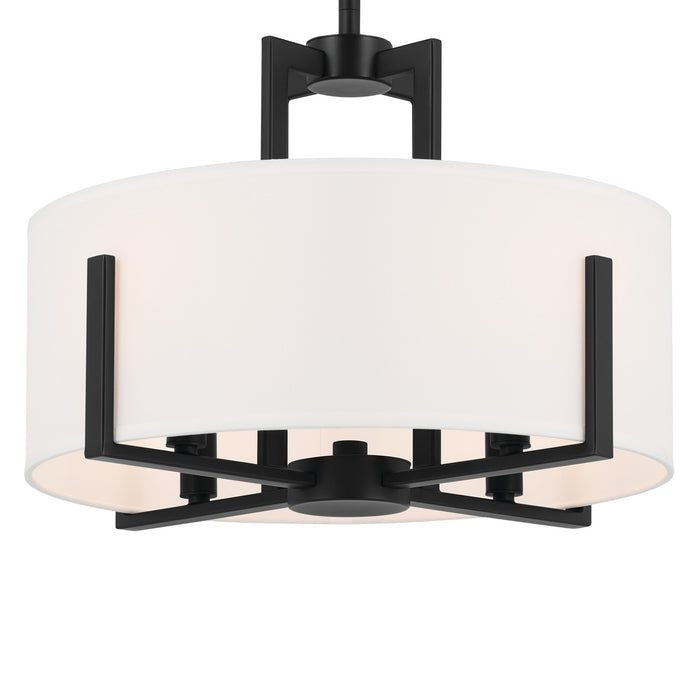 Kichler 52591BK Four Light Pendant/Semi Flush, Black