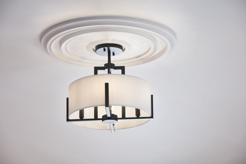 Kichler 52591BK Four Light Pendant/Semi Flush, Black
