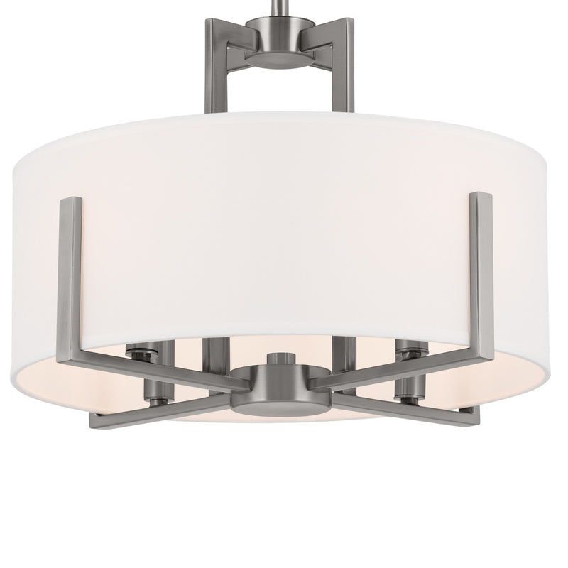 Kichler 52591CLP Four Light Pendant/Semi Flush, Classic Pewter