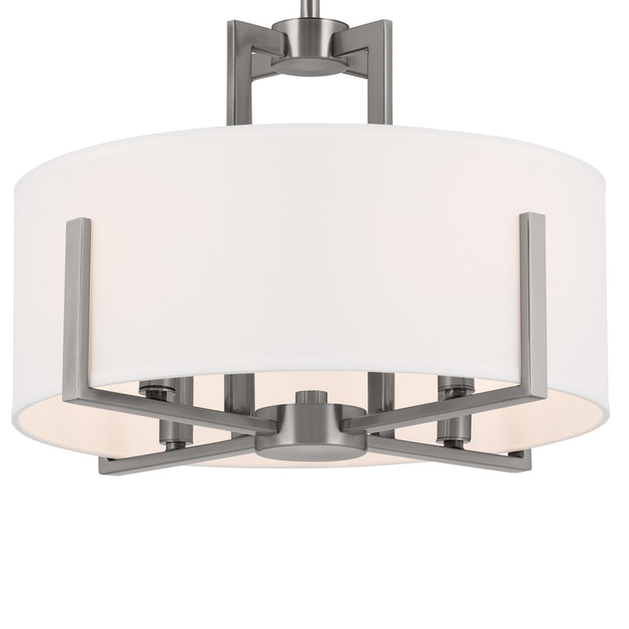 Kichler 52591CLP Four Light Pendant/Semi Flush, Classic Pewter