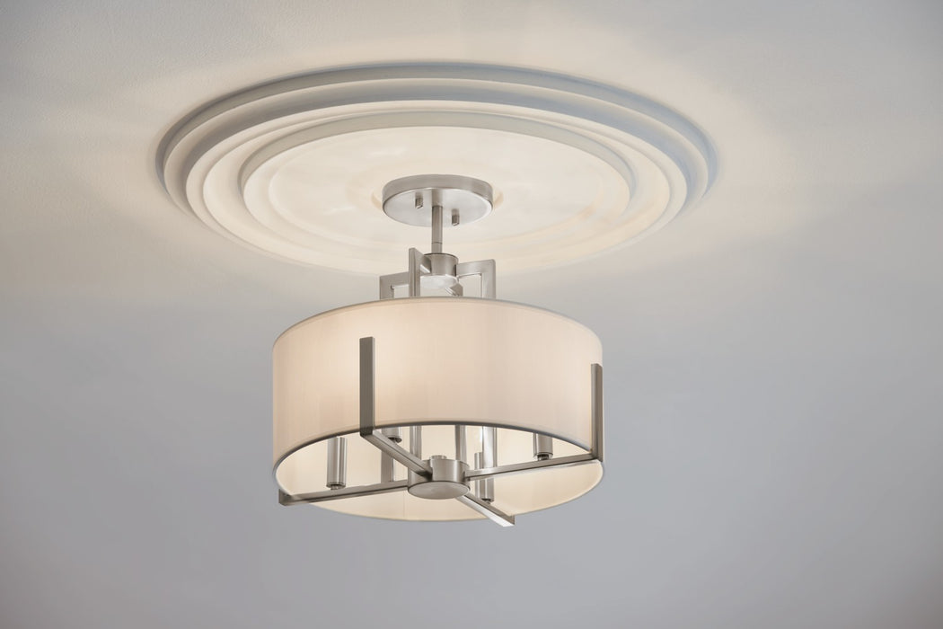 Kichler 52591CLP Four Light Pendant/Semi Flush, Classic Pewter