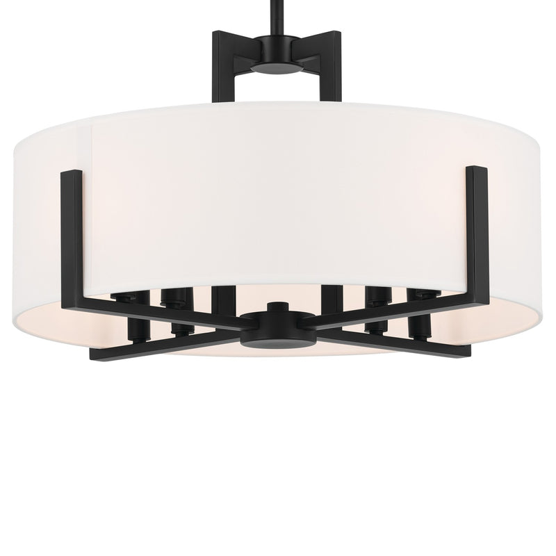 Kichler 52592BK Eight Light Pendant/Semi Flush, Black