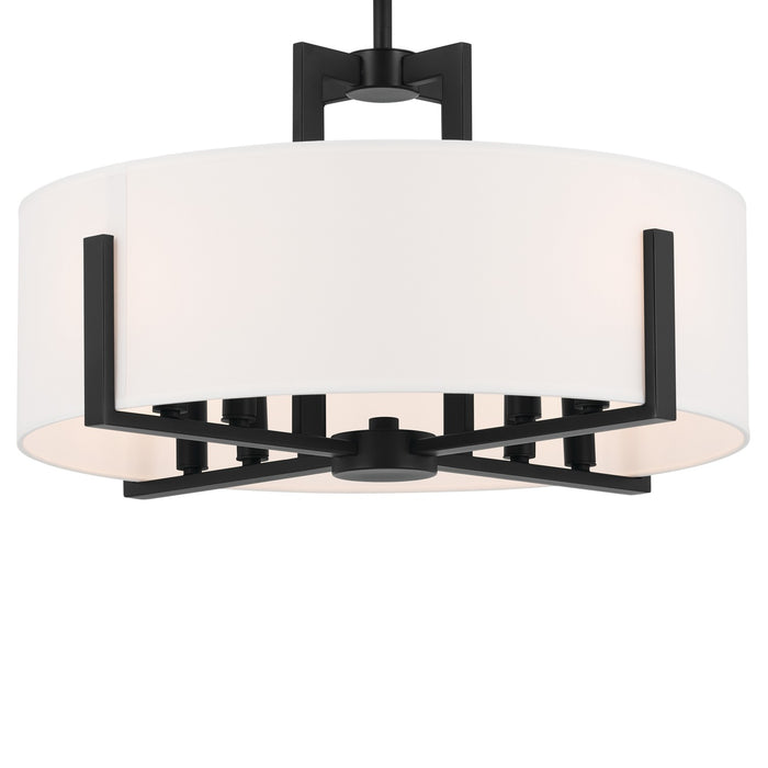 Kichler 52592BK Eight Light Pendant/Semi Flush, Black