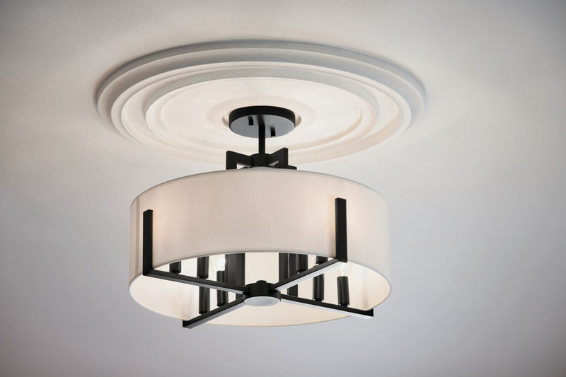 Kichler 52592BK Eight Light Pendant/Semi Flush, Black