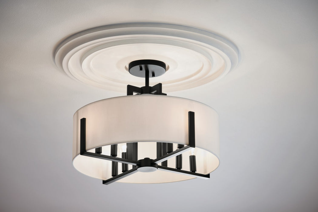 Kichler 52592BK Eight Light Pendant/Semi Flush, Black