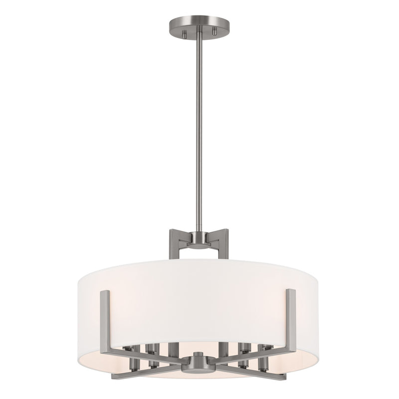 Kichler 52592CLP Eight Light Pendant/Semi Flush, Classic Pewter