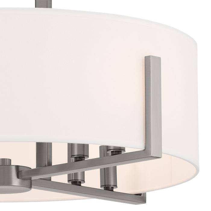 Kichler 52592CLP Eight Light Pendant/Semi Flush, Classic Pewter