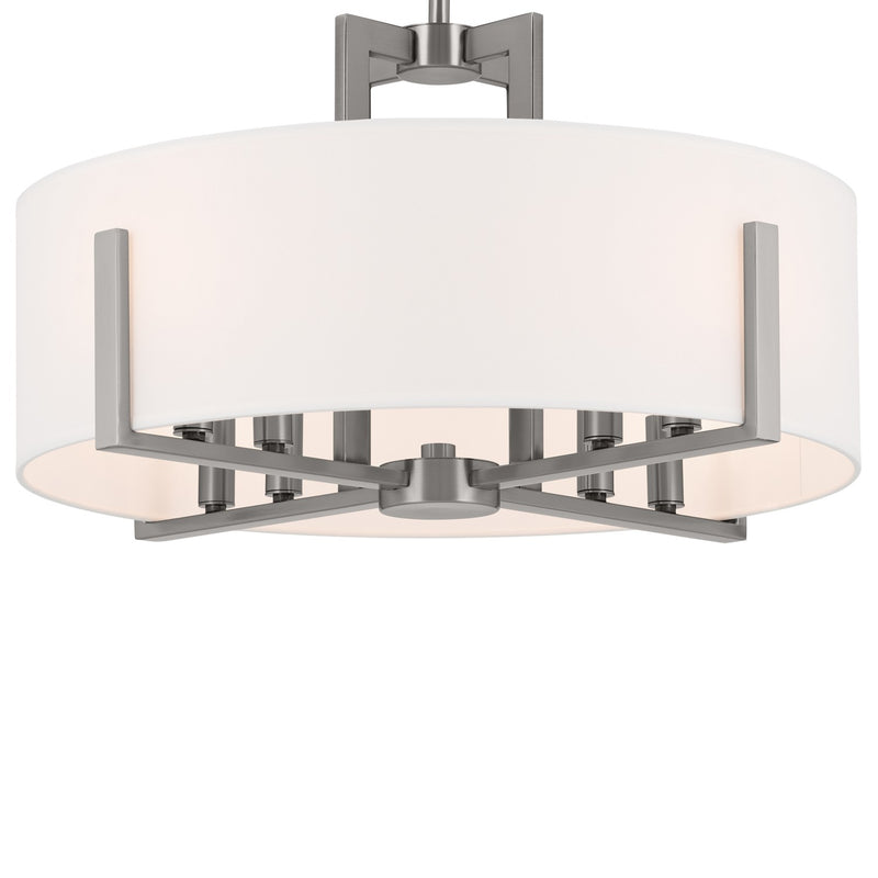 Kichler 52592CLP Eight Light Pendant/Semi Flush, Classic Pewter