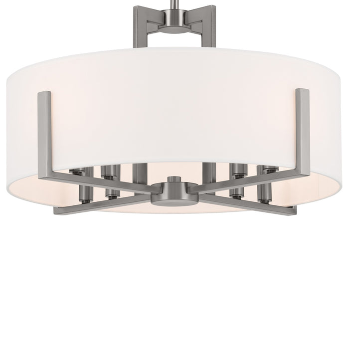 Kichler 52592CLP Eight Light Pendant/Semi Flush, Classic Pewter