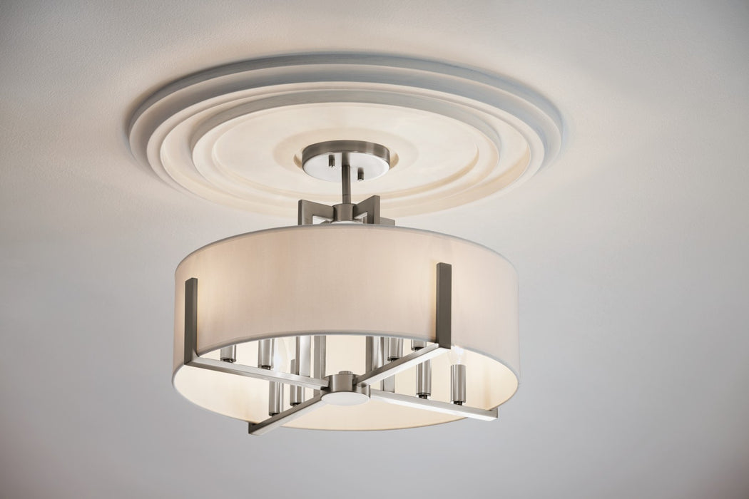 Kichler 52592CLP Eight Light Pendant/Semi Flush, Classic Pewter