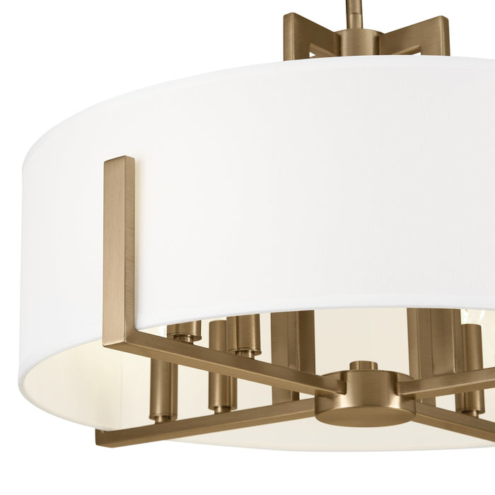 Kichler 52592CPZ Eight Light Pendant/Semi Flush, Champagne Bronze