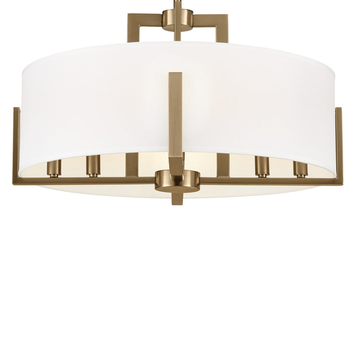 Kichler 52592CPZ Eight Light Pendant/Semi Flush, Champagne Bronze