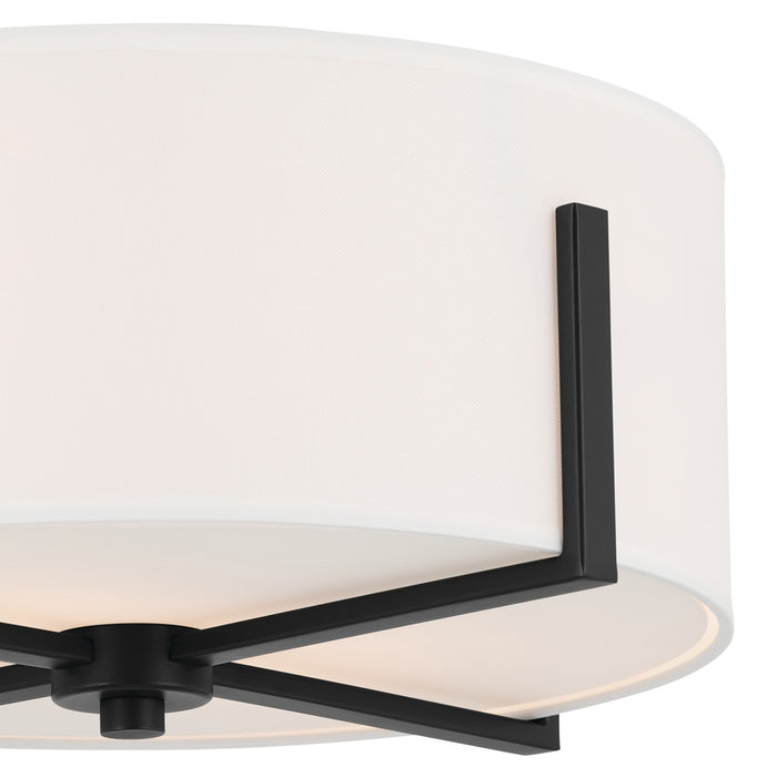 Kichler 52593BK Two Light Flush Mount, Black