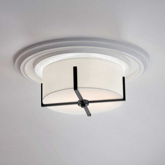 Kichler 52593BK Two Light Flush Mount, Black