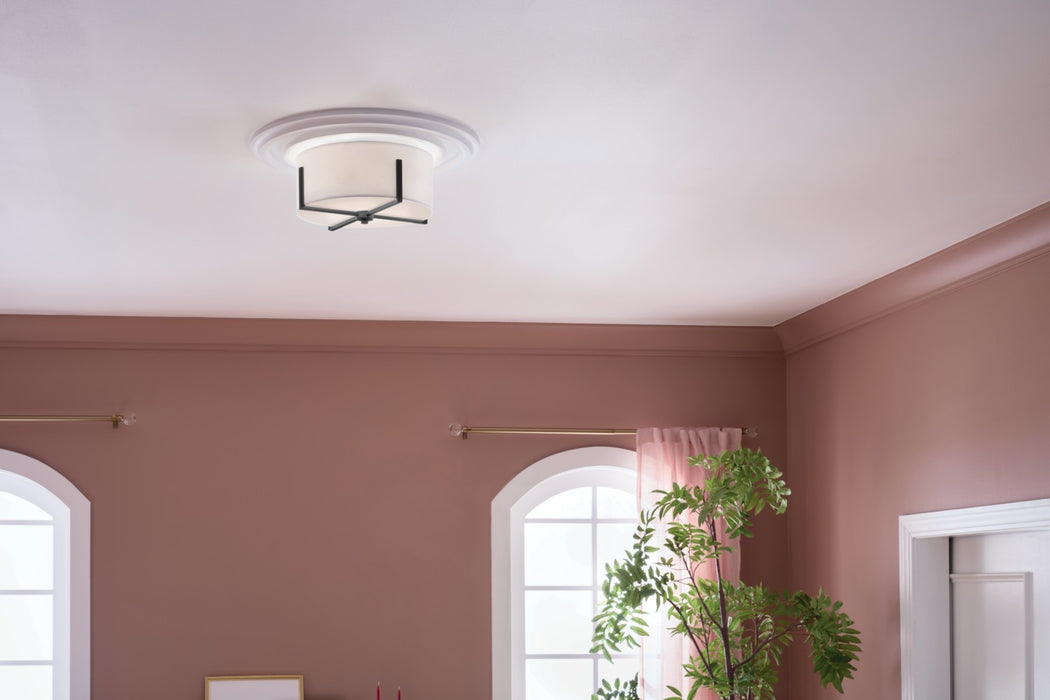 Kichler 52593BK Two Light Flush Mount, Black