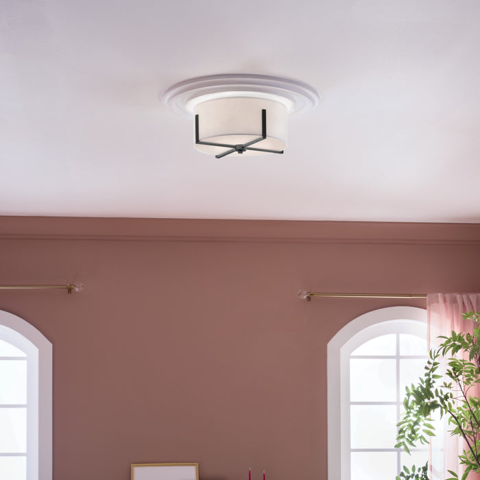 Kichler 52593BK Two Light Flush Mount, Black