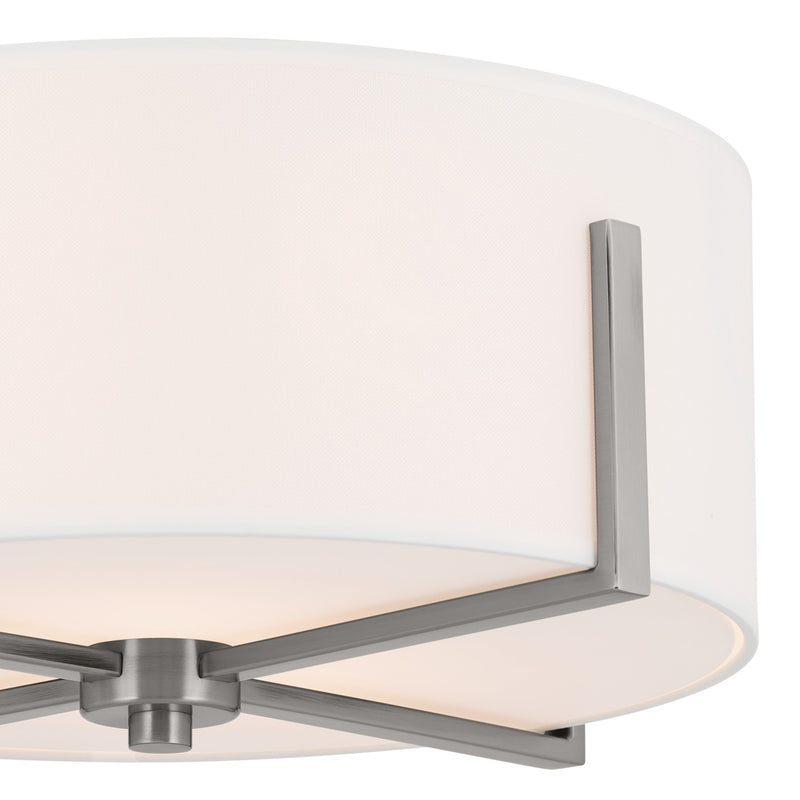 Kichler 52593CLP Two Light Flush Mount, Classic Pewter