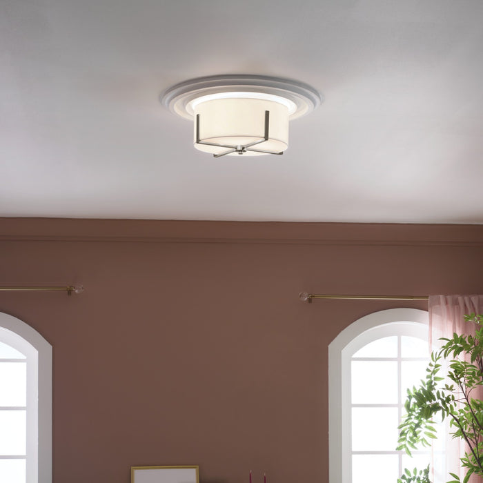 Kichler 52593CLP Two Light Flush Mount, Classic Pewter