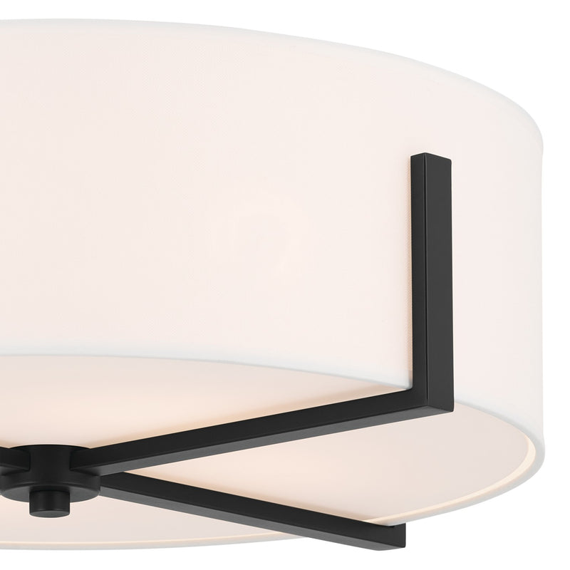 Kichler 52594BK Four Light Flush Mount, Black