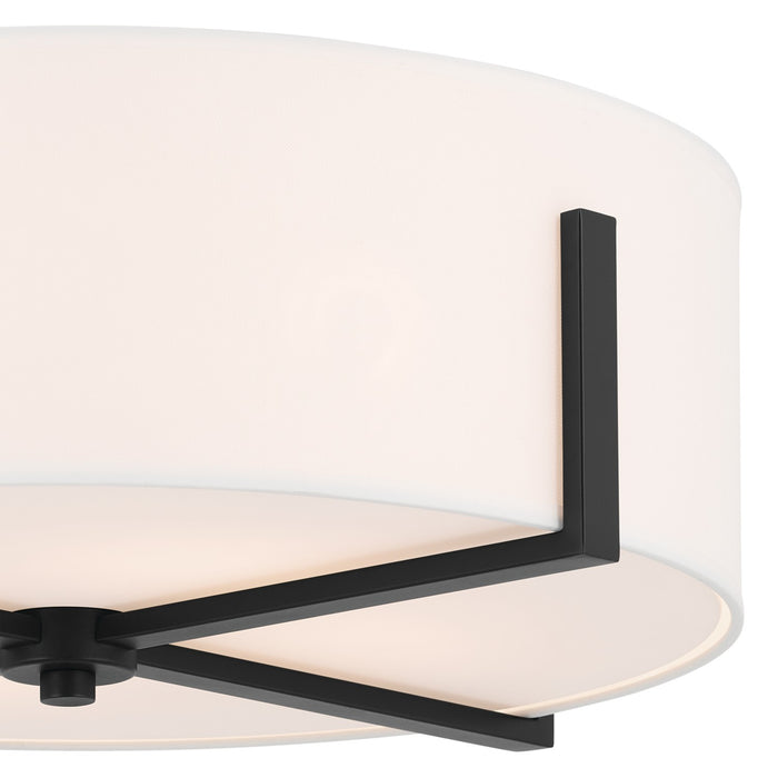 Kichler 52594BK Four Light Flush Mount, Black