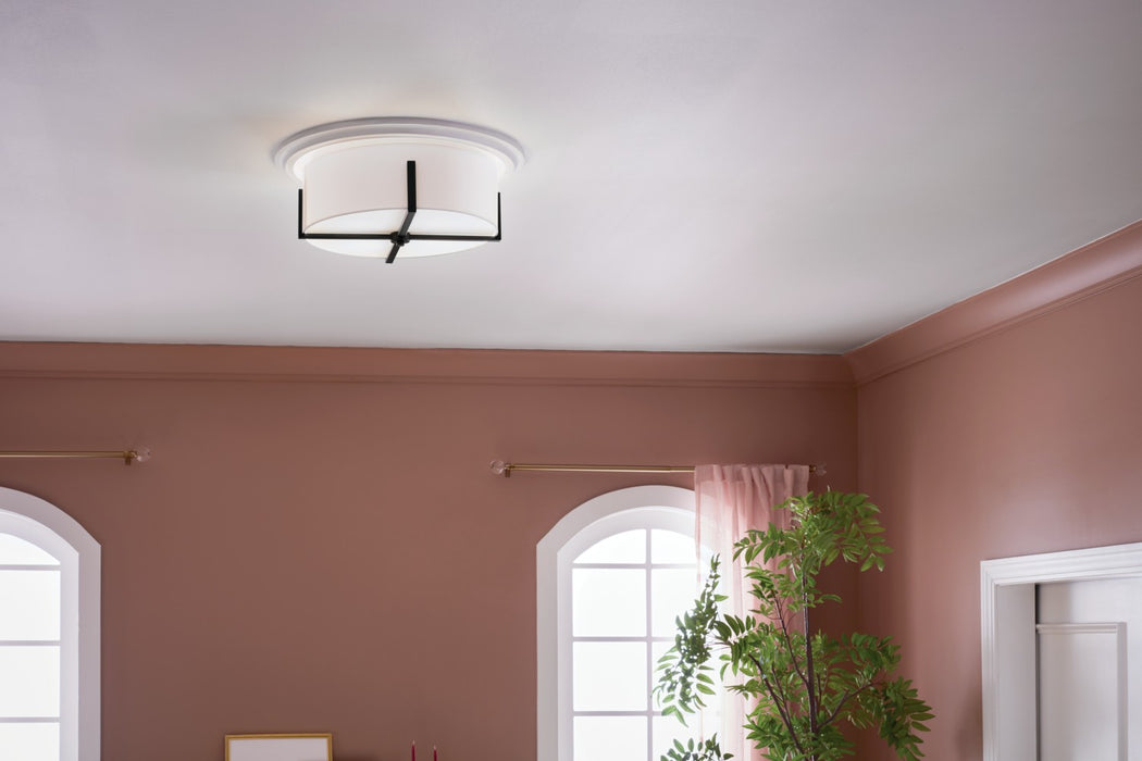 Kichler 52594BK Four Light Flush Mount, Black