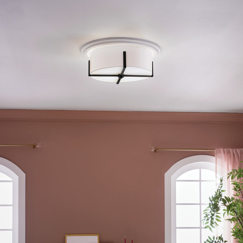 Kichler 52594BK Four Light Flush Mount, Black