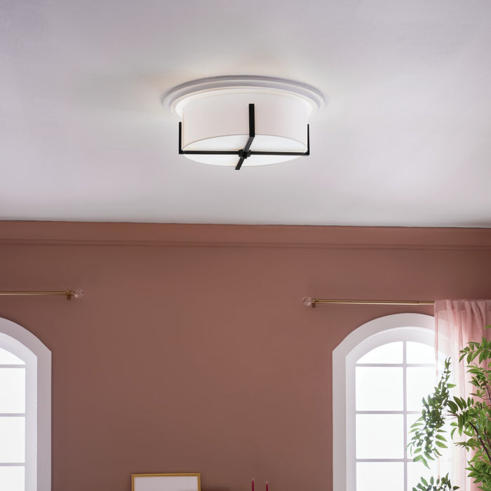 Kichler 52594BK Four Light Flush Mount, Black