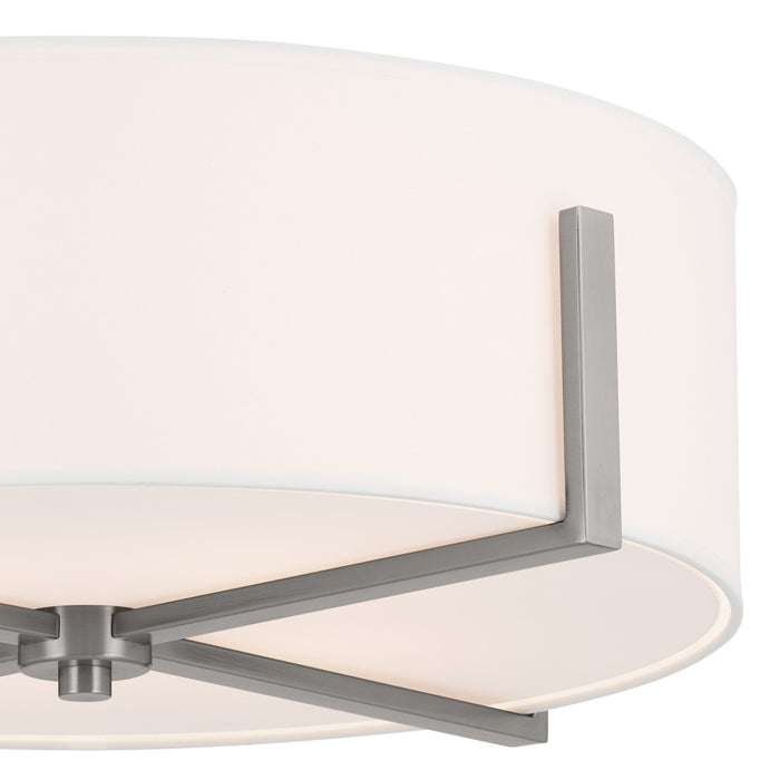 Kichler 52594CLP Four Light Flush Mount, Classic Pewter