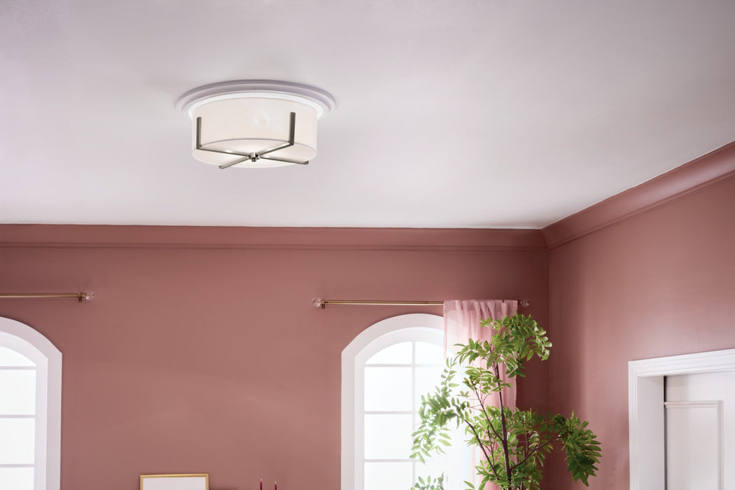Kichler 52594CLP Four Light Flush Mount, Classic Pewter