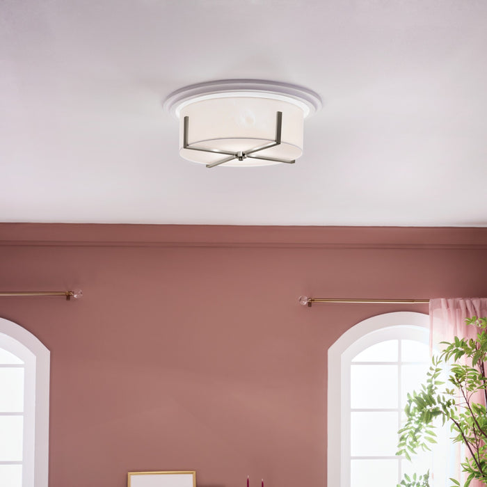 Kichler 52594CLP Four Light Flush Mount, Classic Pewter