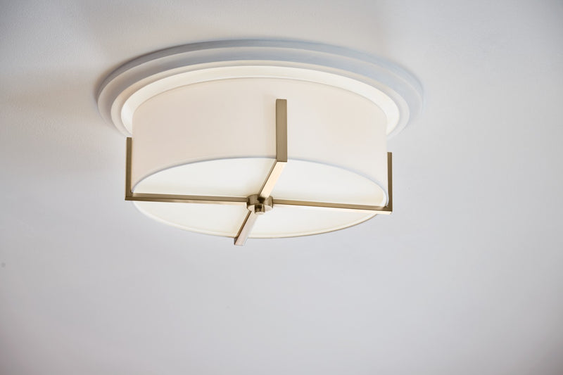 Kichler 52594CPZ Four Light Flush Mount, Champagne Bronze