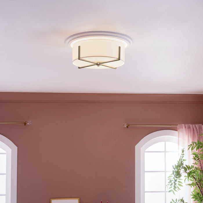 Kichler 52594CPZ Four Light Flush Mount, Champagne Bronze