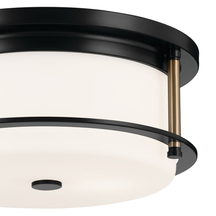 Kichler 52595BKCPZ Two Light Flush Mount, Black