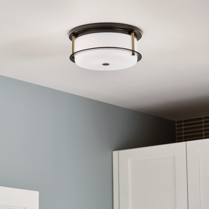 Kichler 52595BKCPZ Two Light Flush Mount, Black