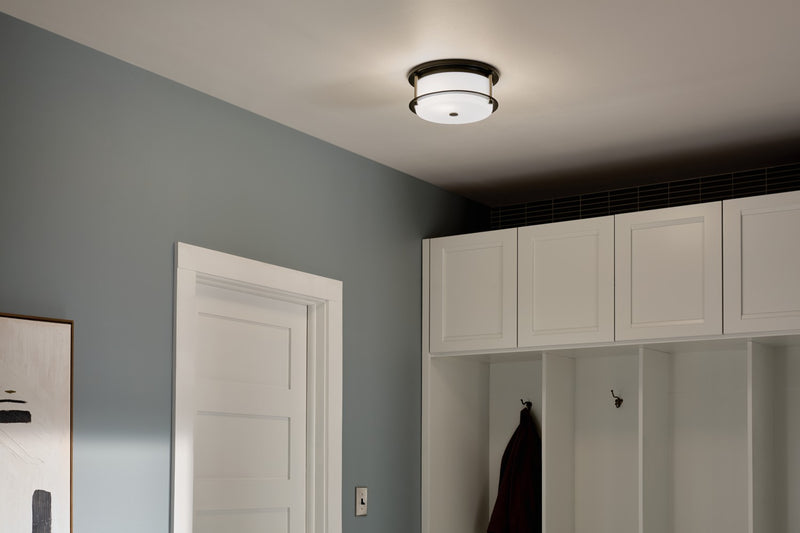 Kichler 52595BKCPZ Two Light Flush Mount, Black