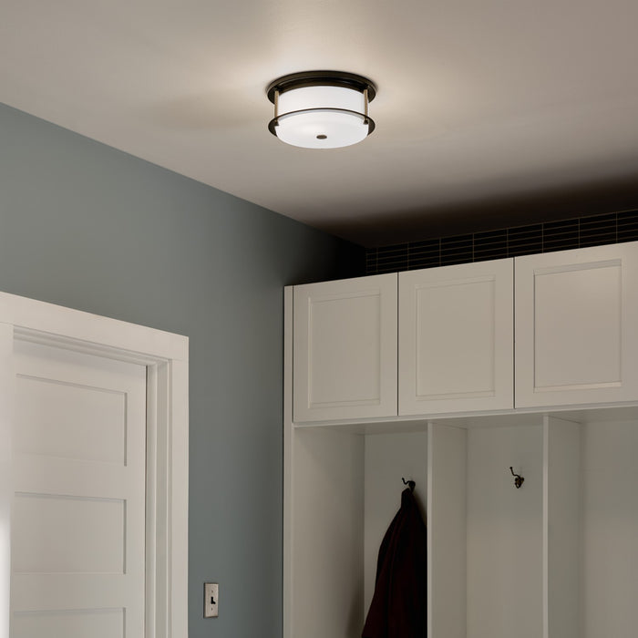 Kichler 52595BKCPZ Two Light Flush Mount, Black