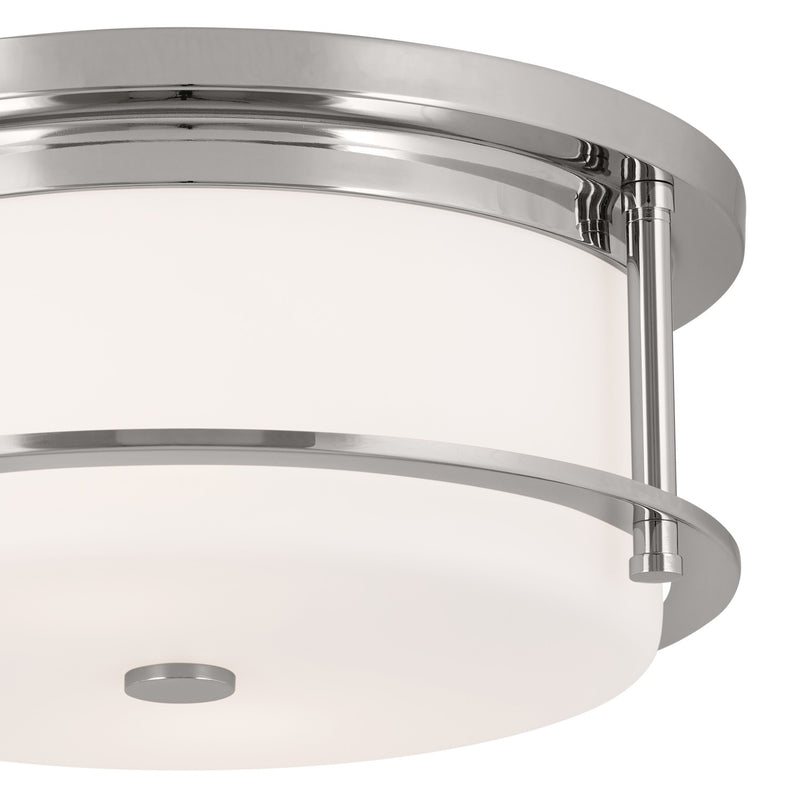 Kichler 52595PN Two Light Flush Mount, Polished Nickel