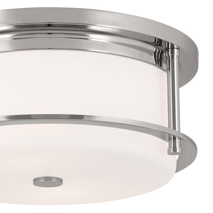Kichler 52595PN Two Light Flush Mount, Polished Nickel
