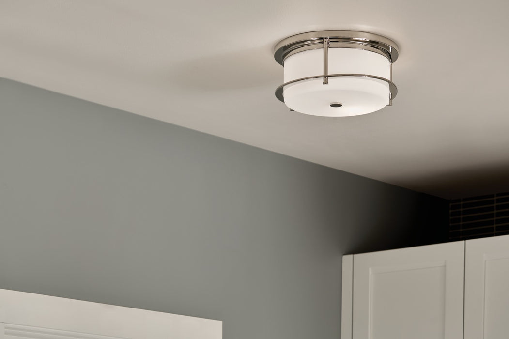 Kichler 52595PN Two Light Flush Mount, Polished Nickel