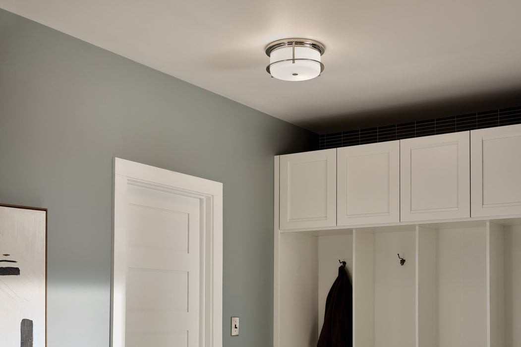 Kichler 52595PN Two Light Flush Mount, Polished Nickel