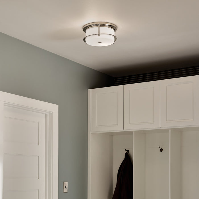 Kichler 52595PN Two Light Flush Mount, Polished Nickel
